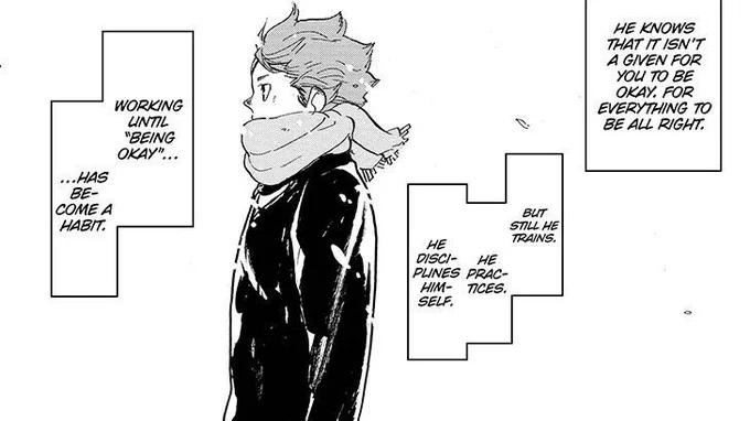 if it weren't for haikyuu i could've fallen into a dark place or abandoned my passions at so many points in my life. this story means so much to me, i can't even imagine who i'd be today without its many wisdoms to guide me. 