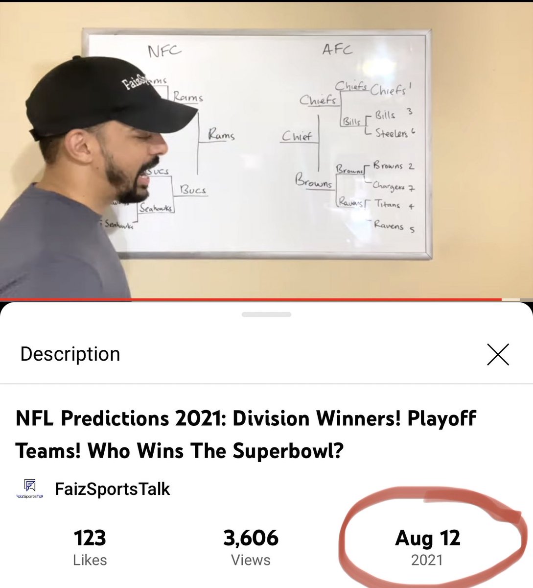 FaizanQurashi's tweet photo. So close to predicting the 2022 SB matchup before the NFL season started. But Rams have always been my pick all along to make it to the SB and win it. #FSTPicks 😎 https://t.co/DR97RFsSHG