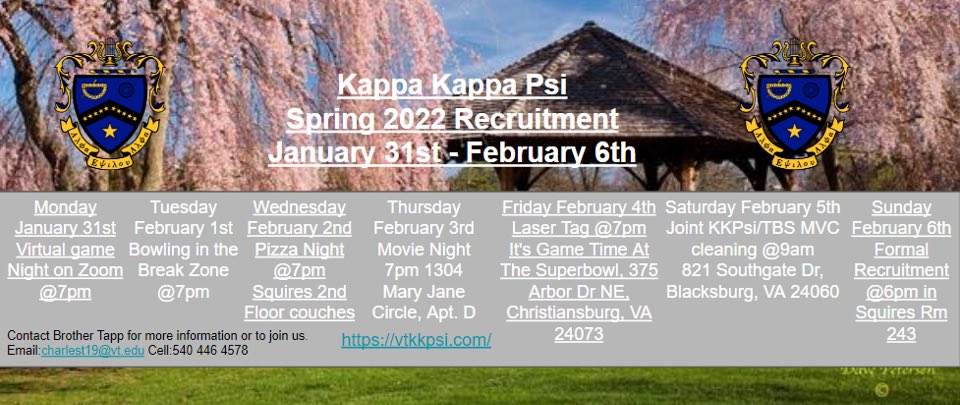 KappaKappaPsiHB's tweet photo. Recruitment Week!!! https://t.co/Bo9MUmLaX3