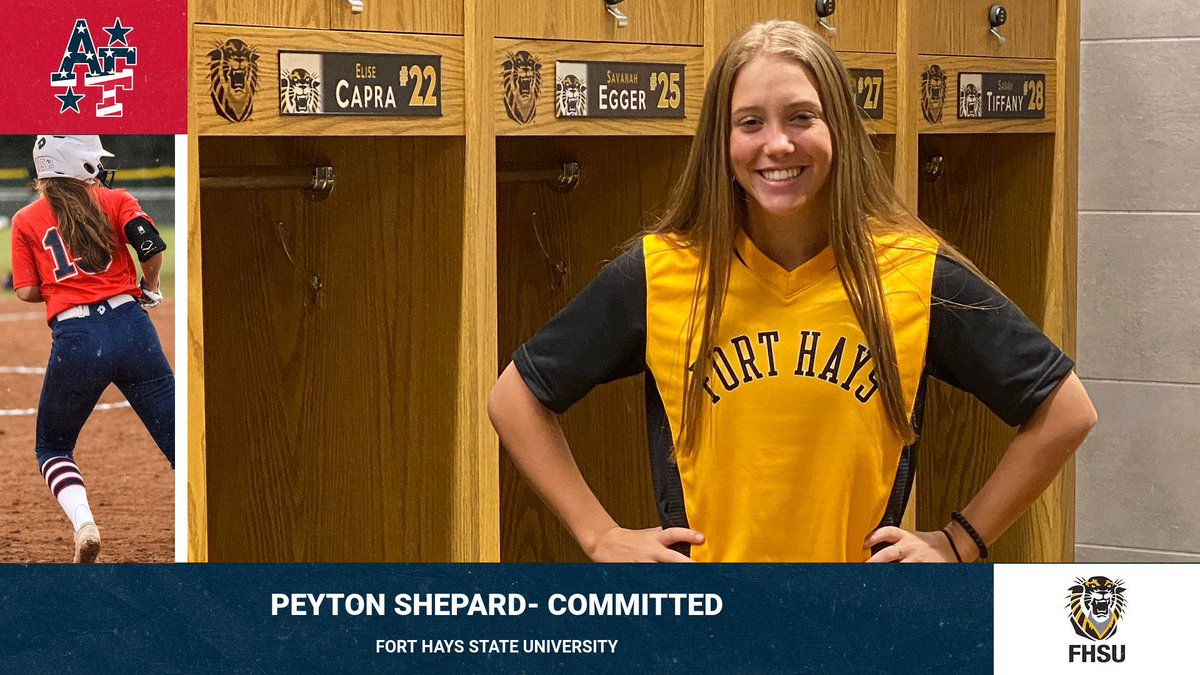 AFNationalCO's tweet photo. 🚨COMMITTED 🚨Congratulations to Peyton Shepard (2022 OF) for committing to continue her Education and softball career (Also her Indoor track career) at Fort Hays State University! We are so proud of you Peyton! Hays is getting some serious energy coming it’s way! https://t.co/0g5RKtCdnN