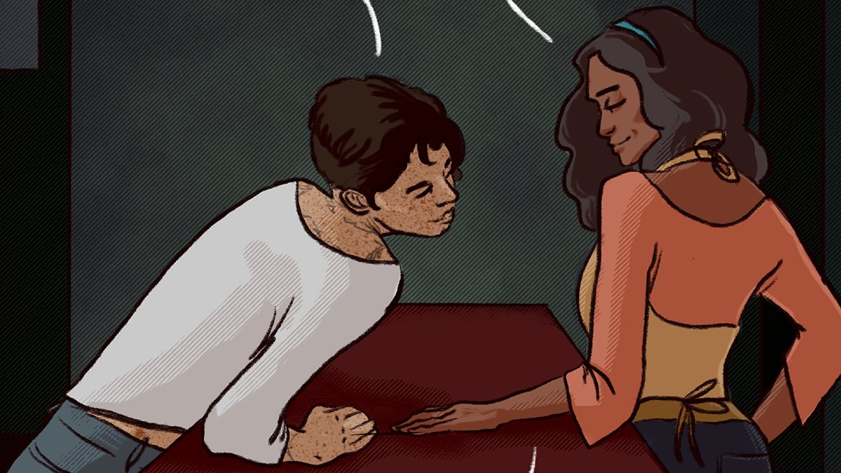 ASAScomic's tweet photo. First impressions are important, but reputation precedes a first impression, especially in little towns out in the sticks where you may or may not have had some shady past dealings. Think the rumors are true? New episode of #ASASComic on #WEBTOON at https://t.co/wbmgb6nLBV! https://t.co/oybL6qev0J