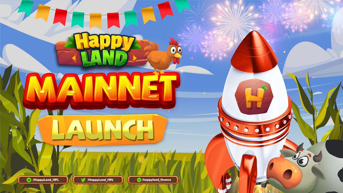 HappyLand_HPL's tweet photo. 🔥HappyLand’s mainnet is officially LAUNCHED!🔥

🚀🚀🚀🚀

👉Ready your land NFTs, HPL, and HPW to begin your digital #farm2earn experience now!

📌To register:
https://t.co/rQZQZRCIEW

Make sure to switch to BSC mainnet 

📌To play: 
https://t.co/kjx5TOV4Bu

#HappyLand #Mainnet https://t.co/EjJKxvoL1s