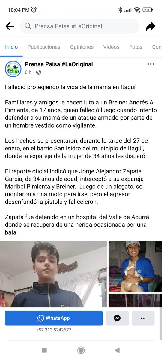 Justamente hoy en el municipio de Itagüí un padrastro asesinó a su expareja e hijastro. Dios mío santo, líbranos señor.
#confianzapeligrosa