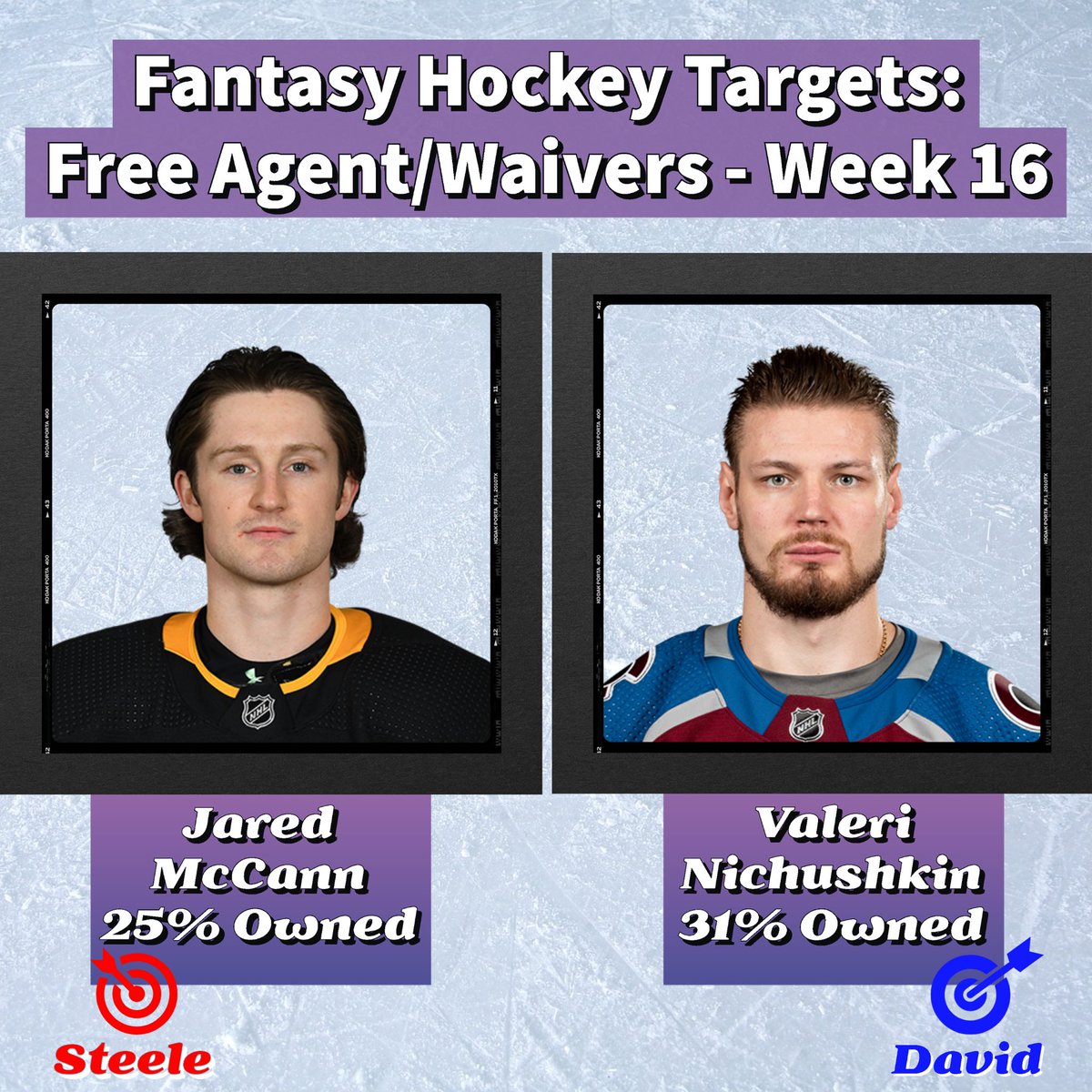 QuickNhl's tweet photo. Check out our Top Waiver Targets in Fantasy Hockey for Week 16! 🎯

⬇️ YouTube ⬇️👀

https://t.co/CEsovorODh

#NHL #HockeyTwitter #Hockey365 #FantasyHockey #LetsGoOilers #GoHabsGo #LeafsForever #SeaKraken #GoAvsGo #GoSensGo #Yotes #Sens #LetsGoBuffalo #Fantasy #Waivers #Adds https://t.co/a8rUTT2v1e