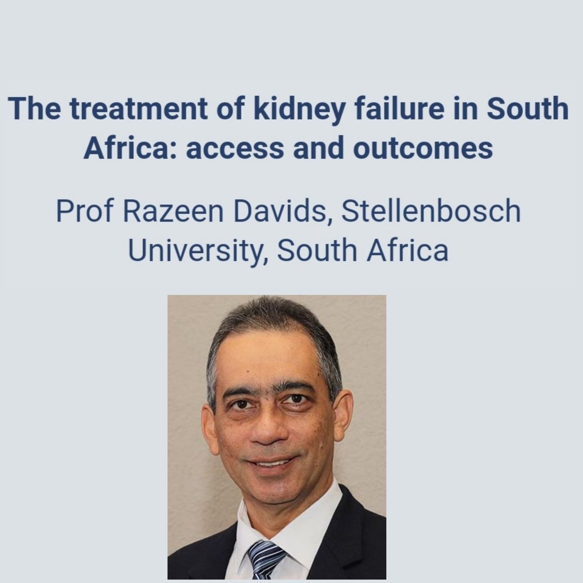 CMHRU_ZA's tweet photo. CMH CONGRESS Speaker update:Prof Davids is the HOD of #Nephrology at @StellenboschUni &amp; Tygerberg hospital.He was an @ISNkidneycare Fellow at the @uoft , studying #electrolyte &amp; acid-base #disorders. He was involved in establishing the SA &amp; African #Renal Registry https://t.co/6a2QyEoVrD