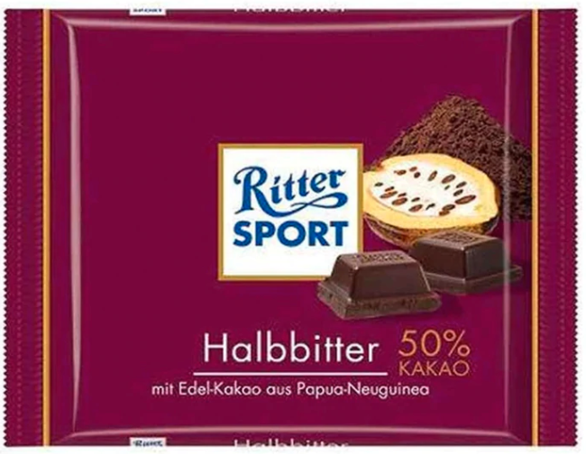 JessKaoth's tweet photo. My favorite chocolate brand since I was young is Ritter Sport. This brand is actually from Germany! I love 50% Cacao. I am excited to explore Ritter Sport in Germany this time. The fun fact is it's super yummy but I ate all in once and realized it's more than 500 Cal. @fdsc460 https://t.co/dyZNYyQMDw