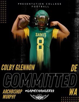 Very thankful &amp; blessed to be able to continue my football &amp; academics <a href="/PCSaintFootball/">Presentation Football</a> Thankful for @CoachZim_PC  @CoachHeimann for believing in me! Thanks <a href="/bigdawg0341/">Sean “Big Dawg” Glennon</a> @CoachJansen_ @CoachLeone1 <a href="/CoachJordanSC/">Jordan James</a> <a href="/MurphyFootball_/">Archbishop Murphy HS Football</a> #SA1NTARMY