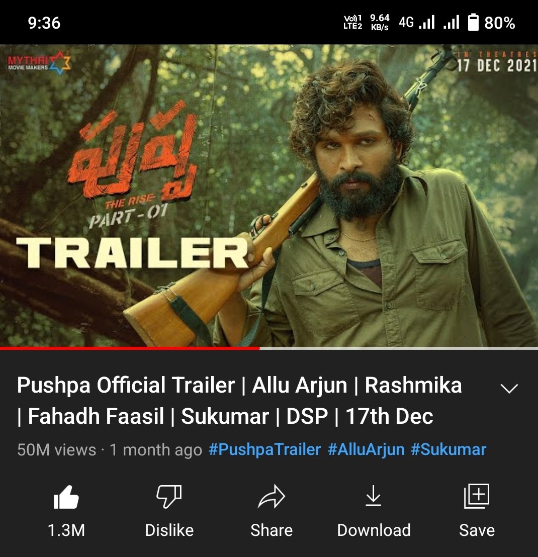 #PushpaTheRise #pushpatrailer 
First ever 50M trailer for AA 🔥
