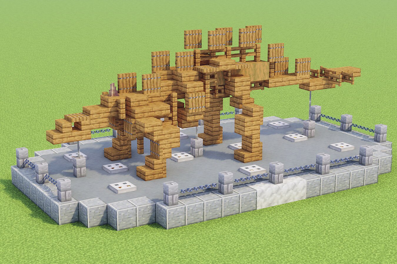 宝条みちる Minecraft Rt Bure Mc マイクラ恐竜化石シリーズ 5 ステゴサウルスです 背中の骨の板がお気に入り 縦横比の調整が難しかった Minecraft マイクラ恐竜化石シリーズ T Co Tgpcdwbott Twitter