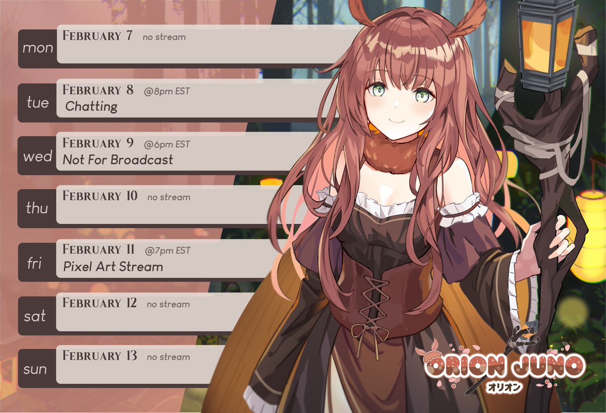 orion_juno's tweet photo. 🕯schedule for february 7th - february 13th🕯
https://t.co/fUBhAOrzOR

#junocast #OrionJuno #4VLive #vtuber #envtuber #VTuberUprising https://t.co/NDN7dyjU7L