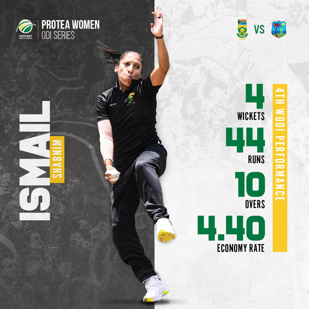 Another stellar performance from Shabnim Ismail🔥 

#SAWvWIW #AlwaysRising #BePartOfIt