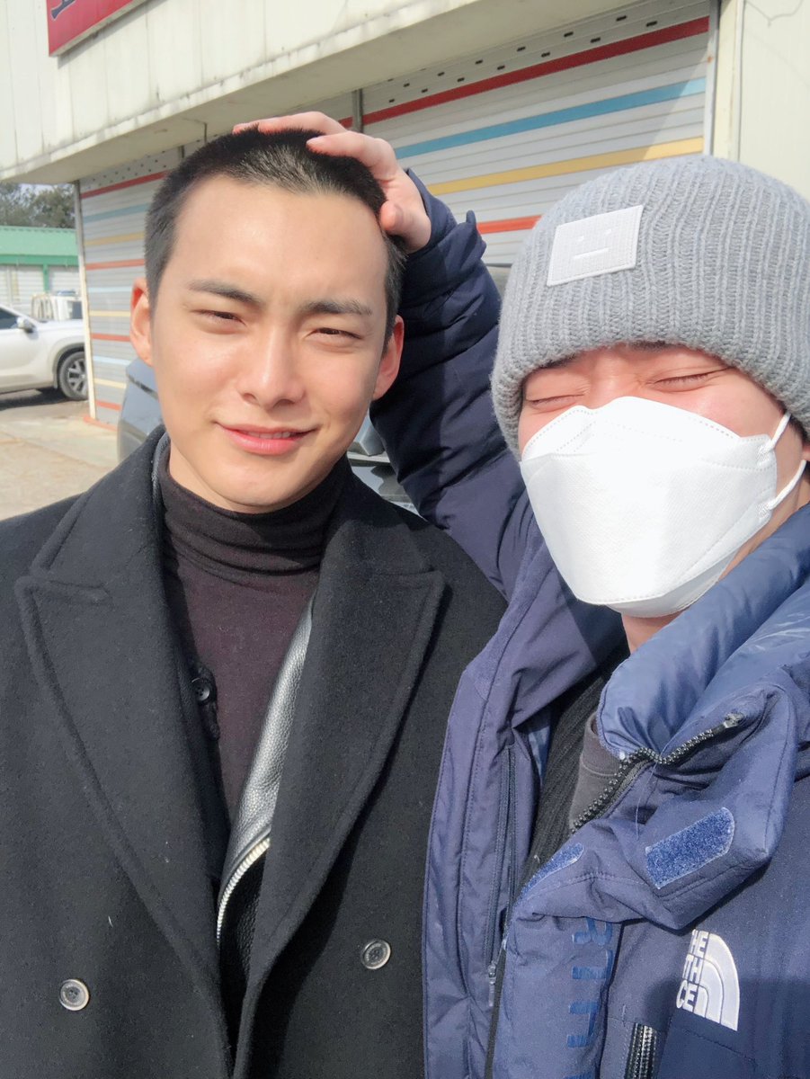 cloveryanan's tweet photo. my best friend enlisting but still so handsome with a bald head. i wish i had got to meet you again before you head off, but i will wait for your return of course. i love you to the ends of the earth junhee, stay healthy and happy :( https://t.co/jNi8jkURwv
