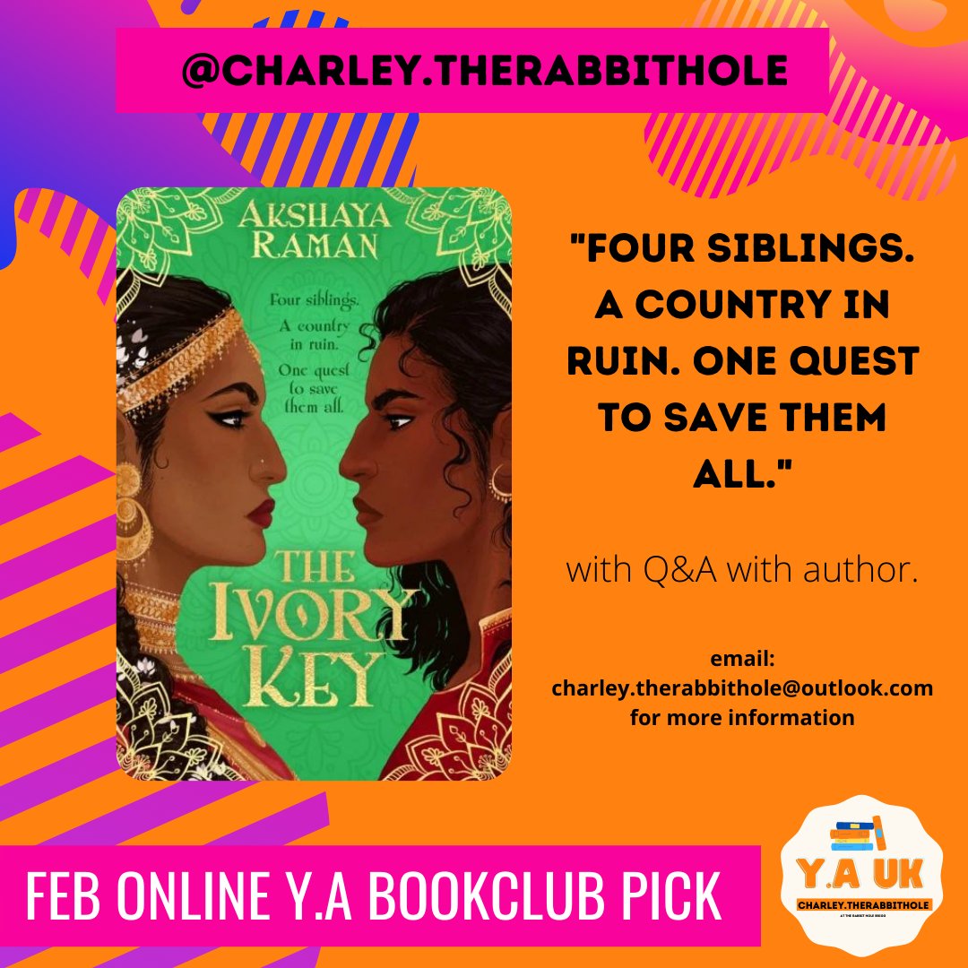I can't wait to read this for my Online Y.A bookclub, for more details or to be involved in this months incredible session email me: charley.therabbithole@outlook.com or send me a DM :) @Therabbits21 @HotKeyBooksYA @akshraman #yabookclub #booktwitter #yareads