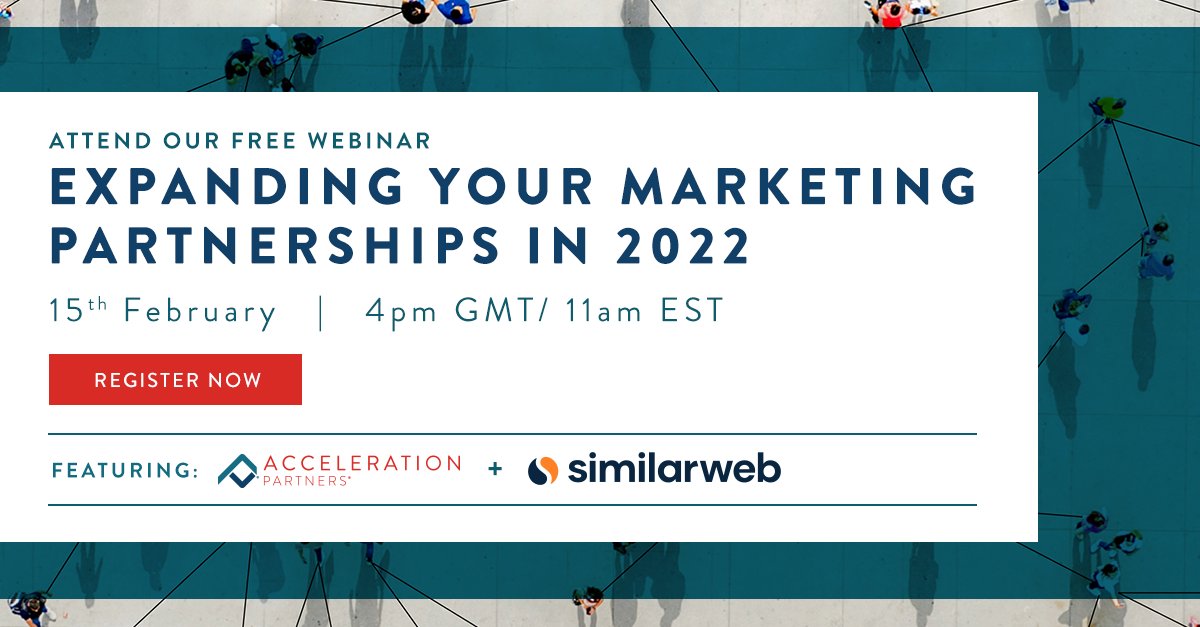 AccelerationPartners (@accelerationpar) on Twitter photo AP’s David Vince and Owen Badham, Senior Product Marketing Manager at <a href="/Similarweb/">Similarweb</a> share why the partnership marketing channel is perfectly positioned to support brands looking to grow in 2022, in our upcoming webinar. Register now: ow.ly/pCRx50HzBVk #partnershipmarketing AP’s David Vince and Owen Badham, Senior Product Marketing Manager at <a href="/Similarweb/">Similarweb</a> share why the partnership marketing channel is perfectly positioned to support brands looking to grow in 2022, in our upcoming webinar. Register now: ow.ly/pCRx50HzBVk #partnershipmarketing