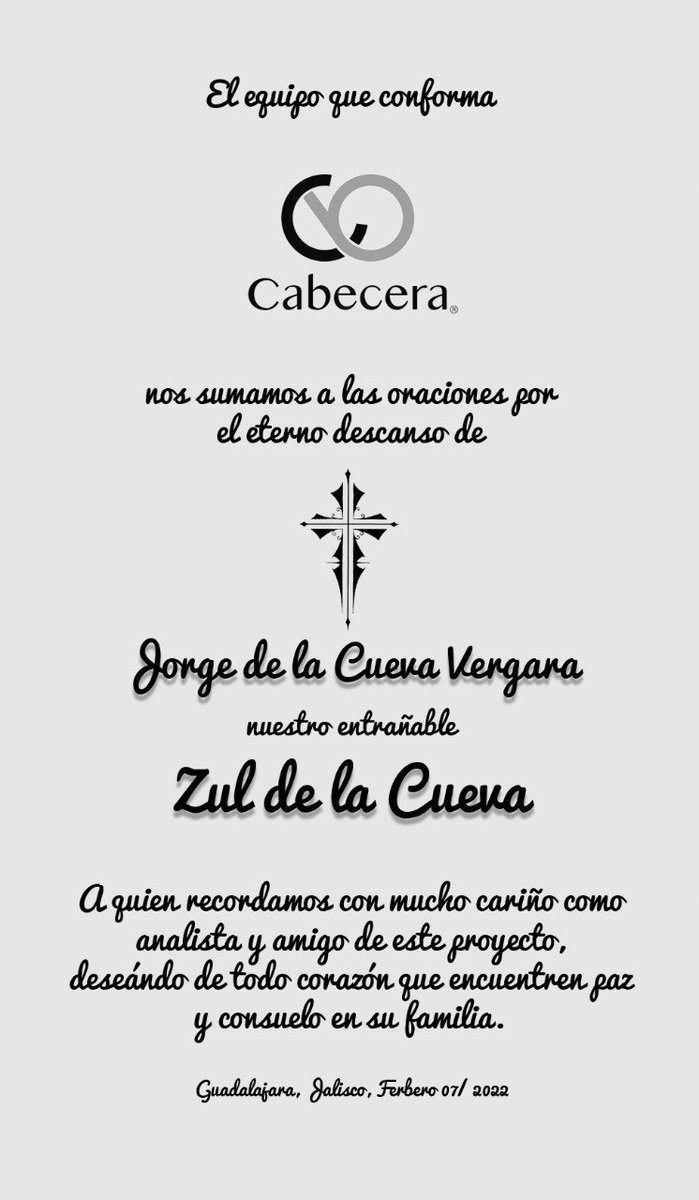 joseangelgtz's tweet photo. Hasta siempre @zulanito Que encuentres el Descanso Eterno. Se extrañarán tu alegría, tu mordacidad, tu forma de ser… sin medias tintas y sobre todo, la manera en que otorgabas tu amistad a quien tú decidías que lo merecía #Zulanito #DEP https://t.co/QG5Y8iQhTo