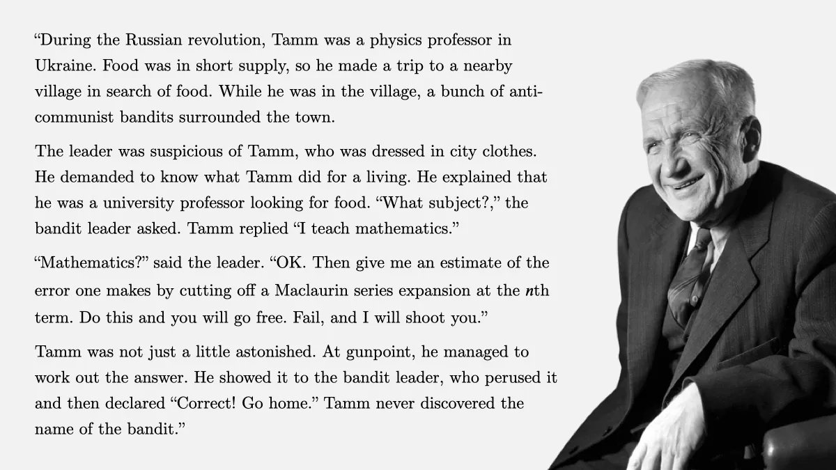 Fermat's Library on Twitter: "You never know when knowledge of Taylor series might save your life by Nobel Laureate physicist Igor Tamm https://t.co/cZEf5BBMo2" / Twitter