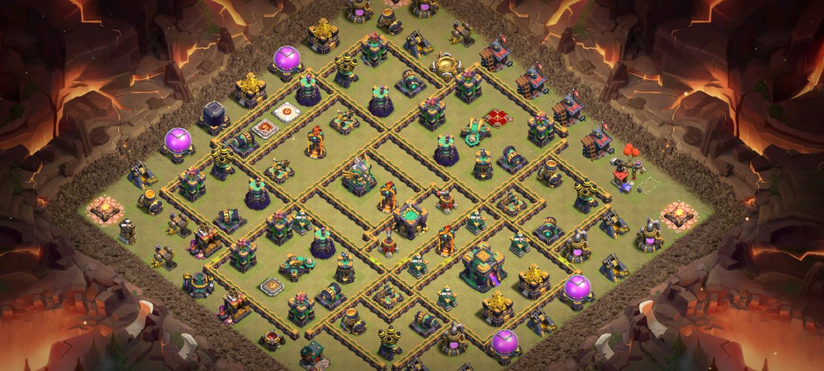 🔥 Th14 Push/War Base 🔥

-🏆5700+.
-CC: Lava Hound, 2 H. Hunters and 3 Archers.

Base Link: link.clashofclans.com/pt?action=Open…