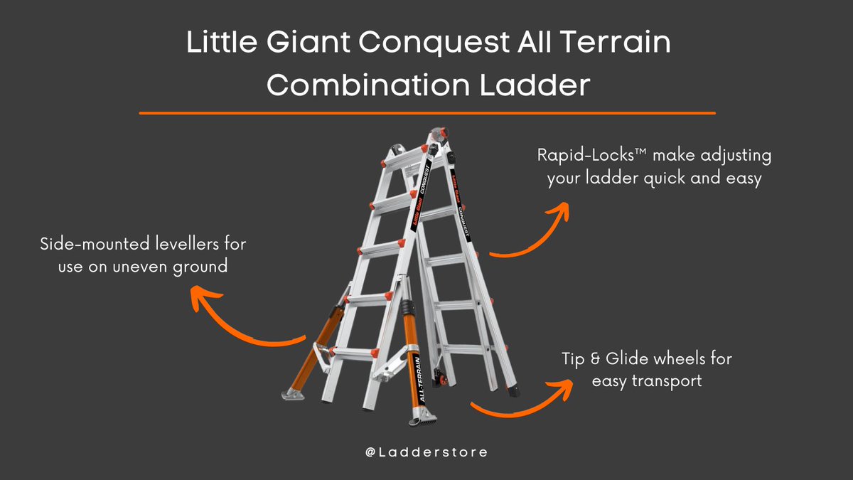 ladderstore's tweet photo. The Little Giant Conquest ladder is the ultimate heavy-duty and industrial ladder. The Little Giant Conquest is ideal for a variety of jobs thanks to its strong adaptable legs for use on uneven terrain.
https://t.co/kuYOY5Phz3
.
.
#LittleGaint #Ladderstore #CombinationLadder https://t.co/cZzZxRVSV5