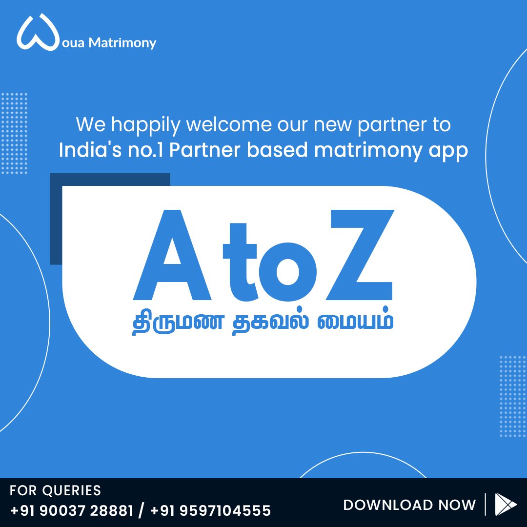 WouaMatrimony's tweet photo. Now you can access AtoZ Matrimony's profiles too...

Download now! (Get it on Google play store)
#wouaapp #wouamatrimony #wouaforindia #wouaforlife https://t.co/1lsefSC2hy