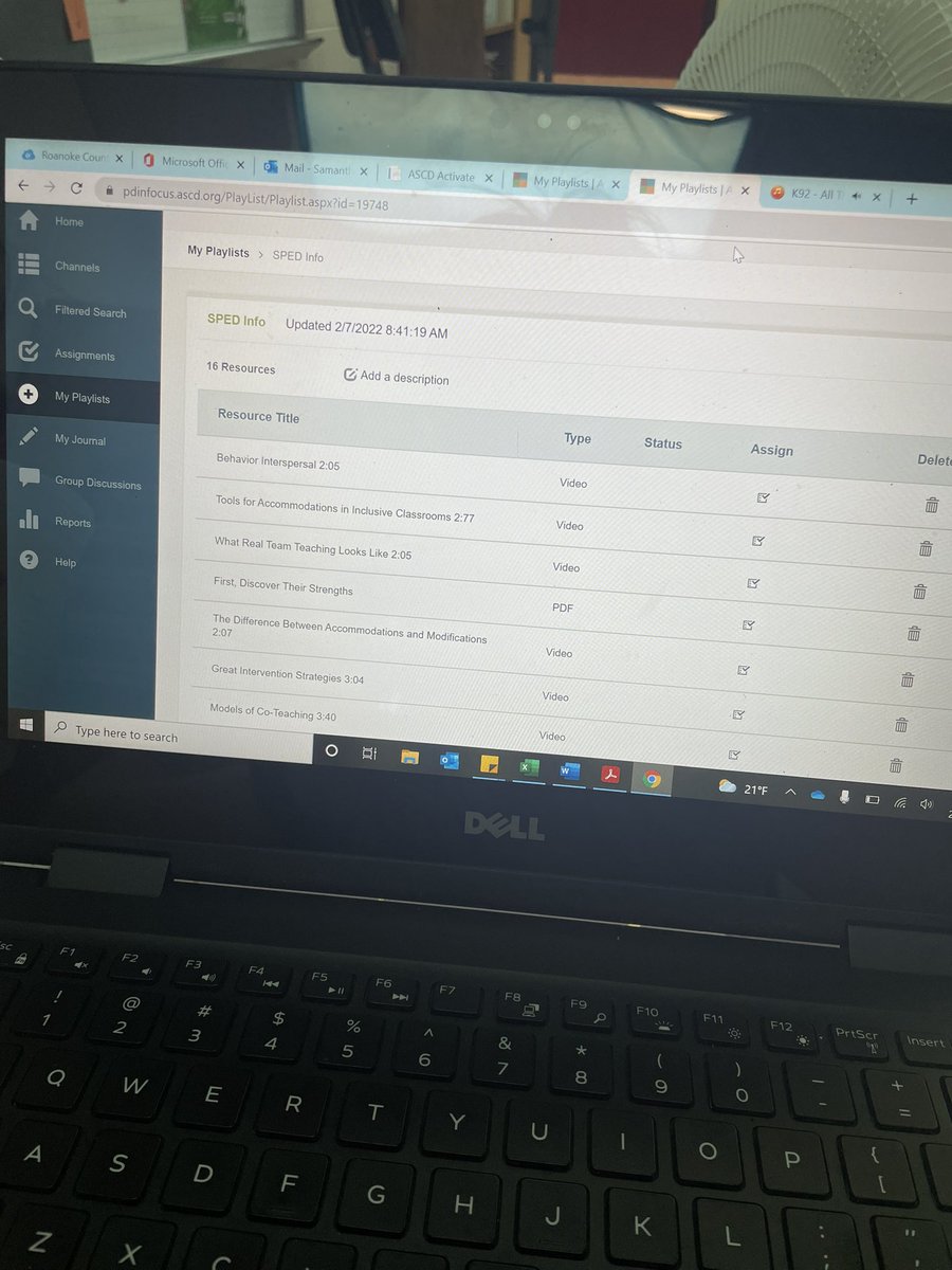 SammiK1234's tweet photo. First thing up for the #RoCoEdChat BINGO card is creating a playlist of resources from @ASCD. As a first year SPED teacher, I’m excited to learn more on the topics of IEP development and effective co-teaching. @WBMS5 https://t.co/pC8LSUQjrj