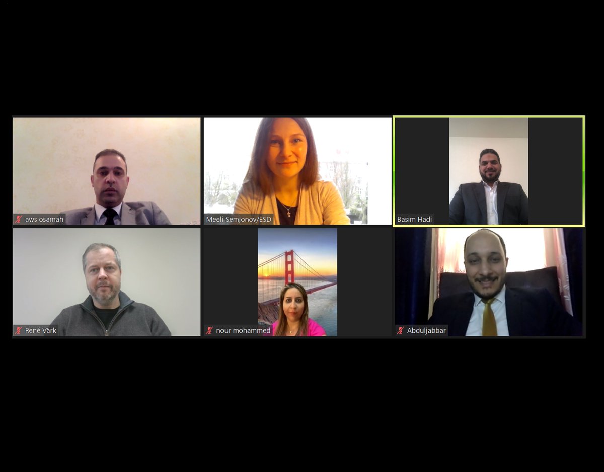 🇪🇪 🇮🇶 We are ending a Zoom seminar series with the  
@Iraqimofato to build the capacity of young Iraqi diplomats with „International Law“ and "Diplomatic Law" seminars led by <a href="/drReneVark/">René Värk</a> 
🙏<a href="/MFAestonia/">Estonian MFA 🇪🇪 | 🌻 #StandWithUkraine</a>