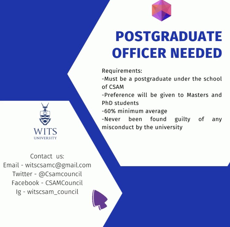ANNOUNCEMENT🚨🚨🚨

We are looking for a postgraduate officer! If you are interested in the position contact us as soon as possible. 
Requirements and contact details for the position are on the poster below.
