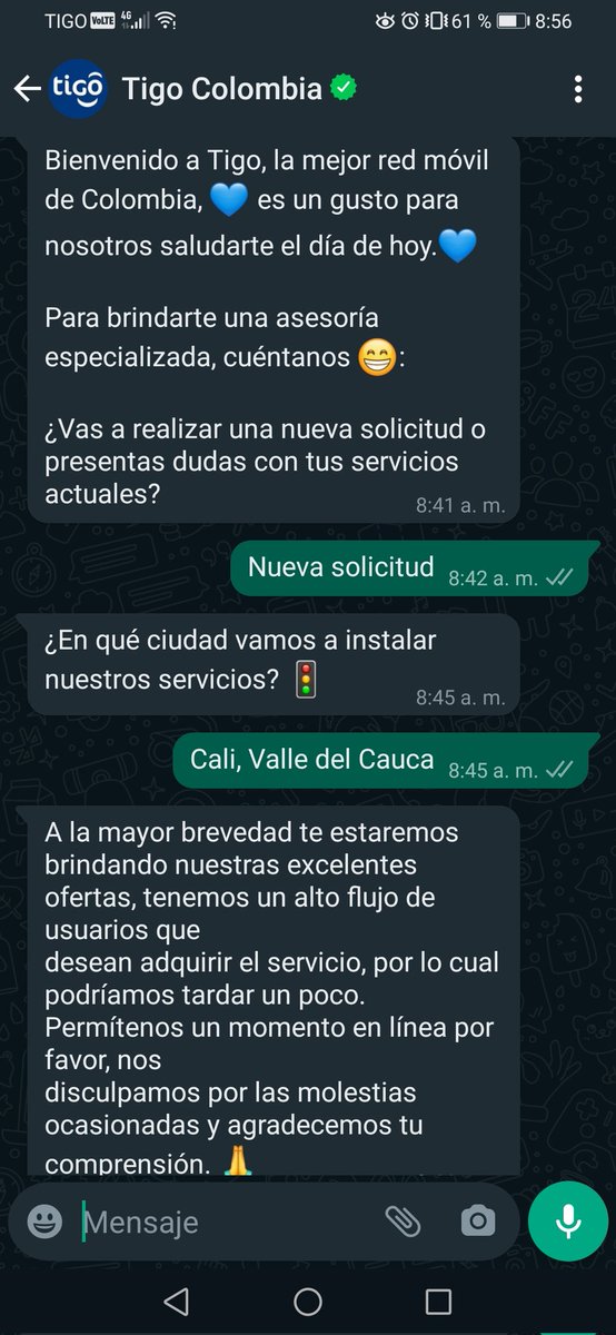 CarlosEMB20's tweet photo. @ClaroColombia si no se dan cuenta están perdiendo todos los usuarios que tienen en cali, por no resolver un pleito político, llevo 2 días queriendo suscribirme a Tigo y no he podido por la alta demanda. https://t.co/VnhPhsIeoX