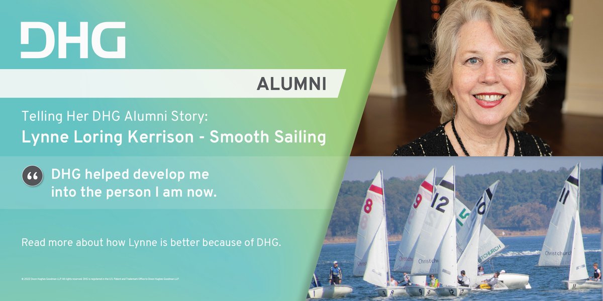 DHG Alumni Partner - Lynne Kerrison says DHG helped develop her into the person she is today. Serving as CFO of one of the country’s preeminent senior living communities, Lynne is a leader who helps her company navigate a sea of change. ow.ly/n1Rq50HMzLY