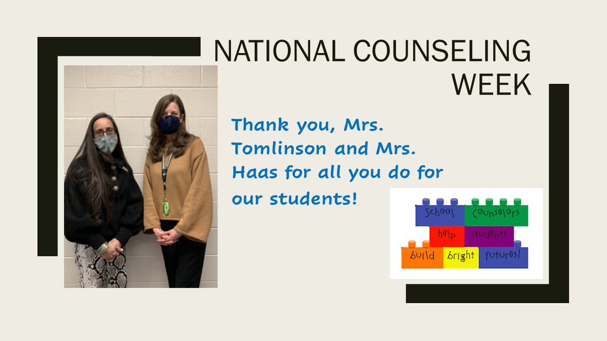 This week is National Counseling Week.  We apprecaite Mrs. Tomlinson and Mrs. Haas for all the do for the students, staff, and community of Sugar Hill. #nationalcounselingweek
