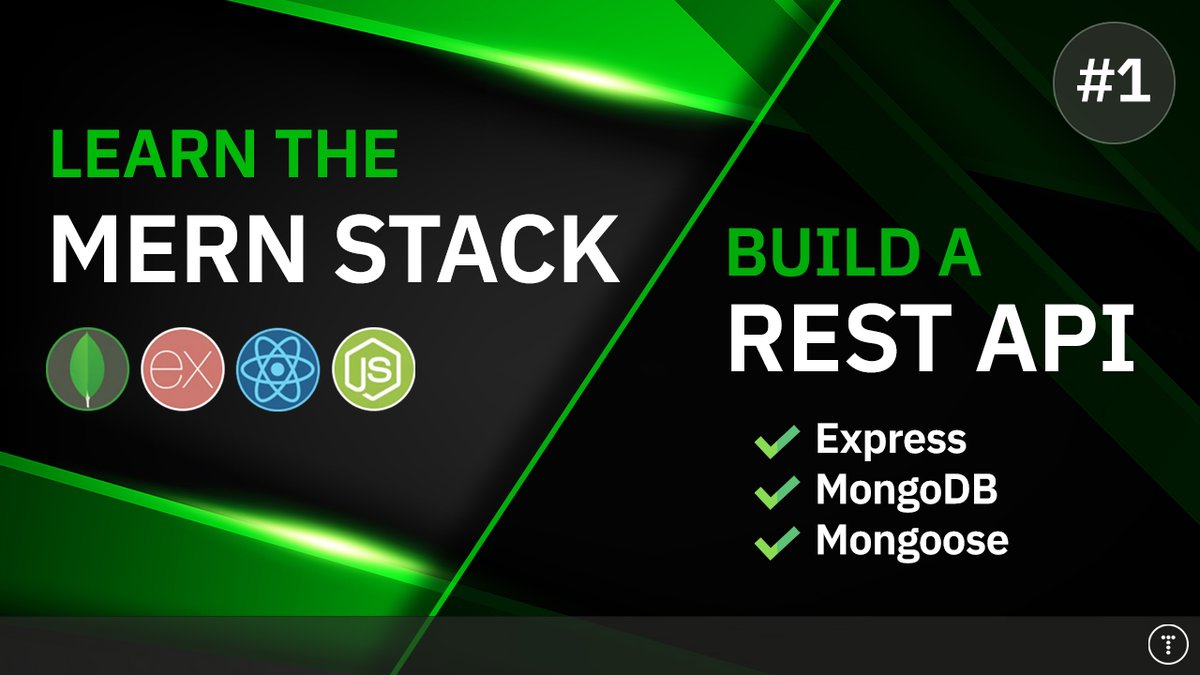 traversymedia's tweet image. I am doing a new "Learn The MERN Stack" series on YouTube. It will be 3 - 4 videos that all focus on different things.
This first one is creating a REST API with Express, @MongoDB & Mongoose
youtu.be/-0exw-9YJBo