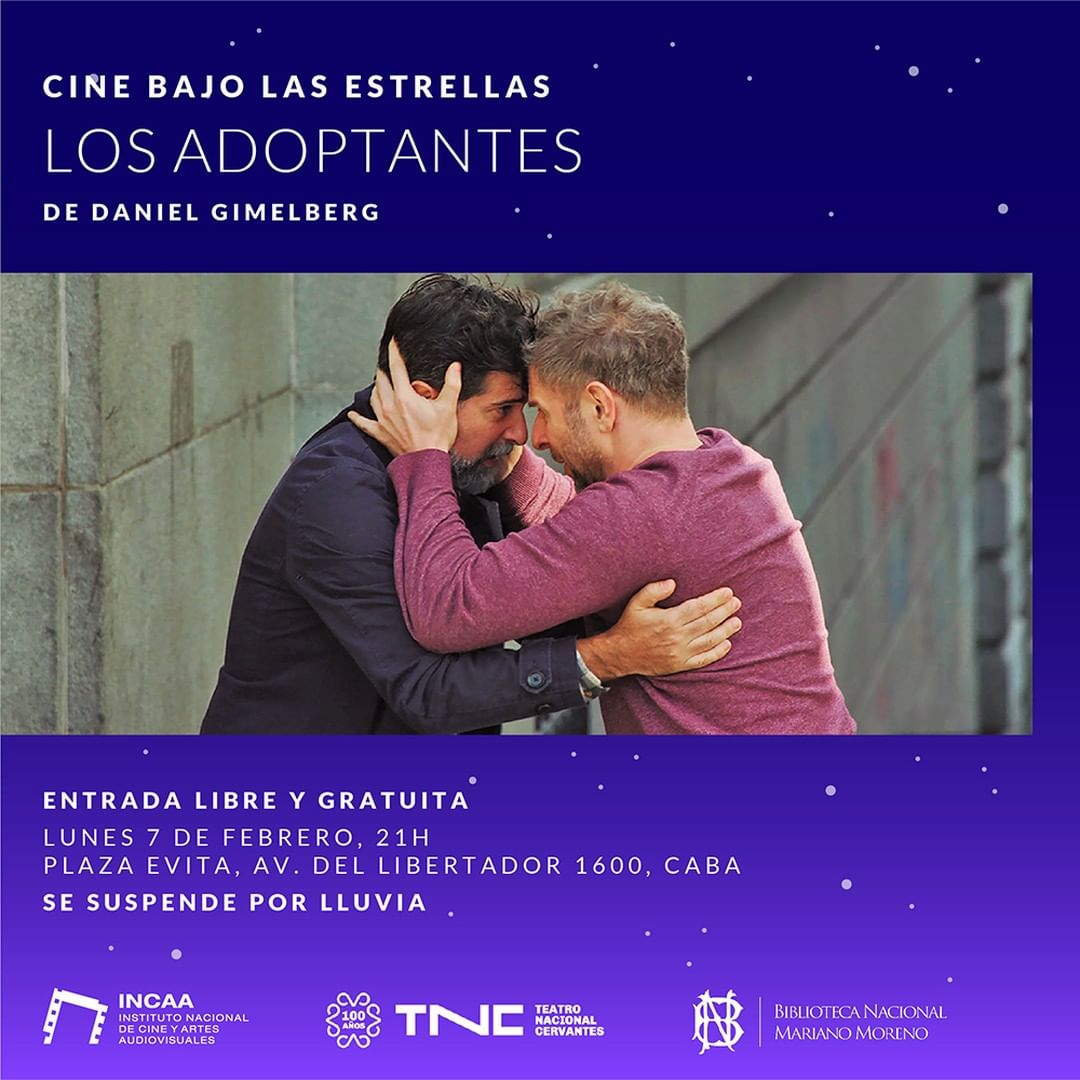 losadoptantes's tweet photo. Hoy a las 19:00hs en Pza. Evita se proyecta LOS ADOPTANTES ¡Con entrada libre y gratuita! Los esperamos...
.
Una película de @danielgimelberg 
.
@INCAA_Argentina @tncervantes @BNMMArgentina https://t.co/RC5WtKDizs