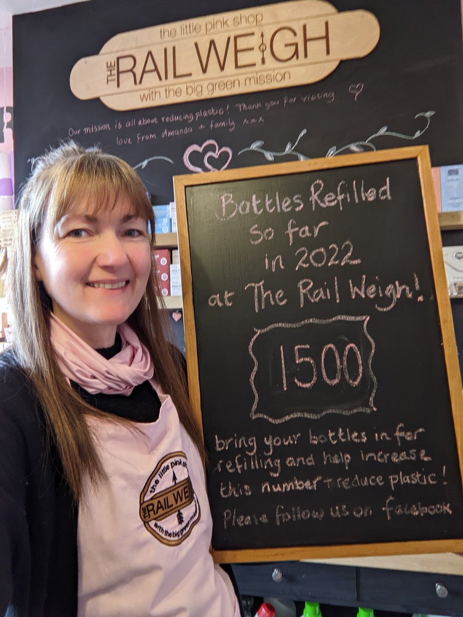 We've made it to 1500 bottles refilled so far in 2022 what a milestone! Keep bringing your bottles in for refilling to reduce single-use plastic, we add each bottle refilled to this total! 
#refillnotlandfill #refillshop #ecoshop #therailweigh #plasticfreeoceans #zerowaste #eco