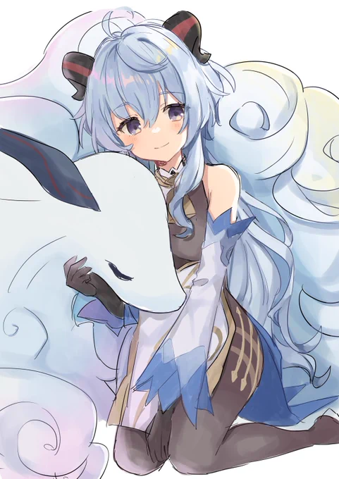 甘雨ちゃんいつもおつかれさま🍵2枚目はラフです〜 #原神 #循々守月甘雨 