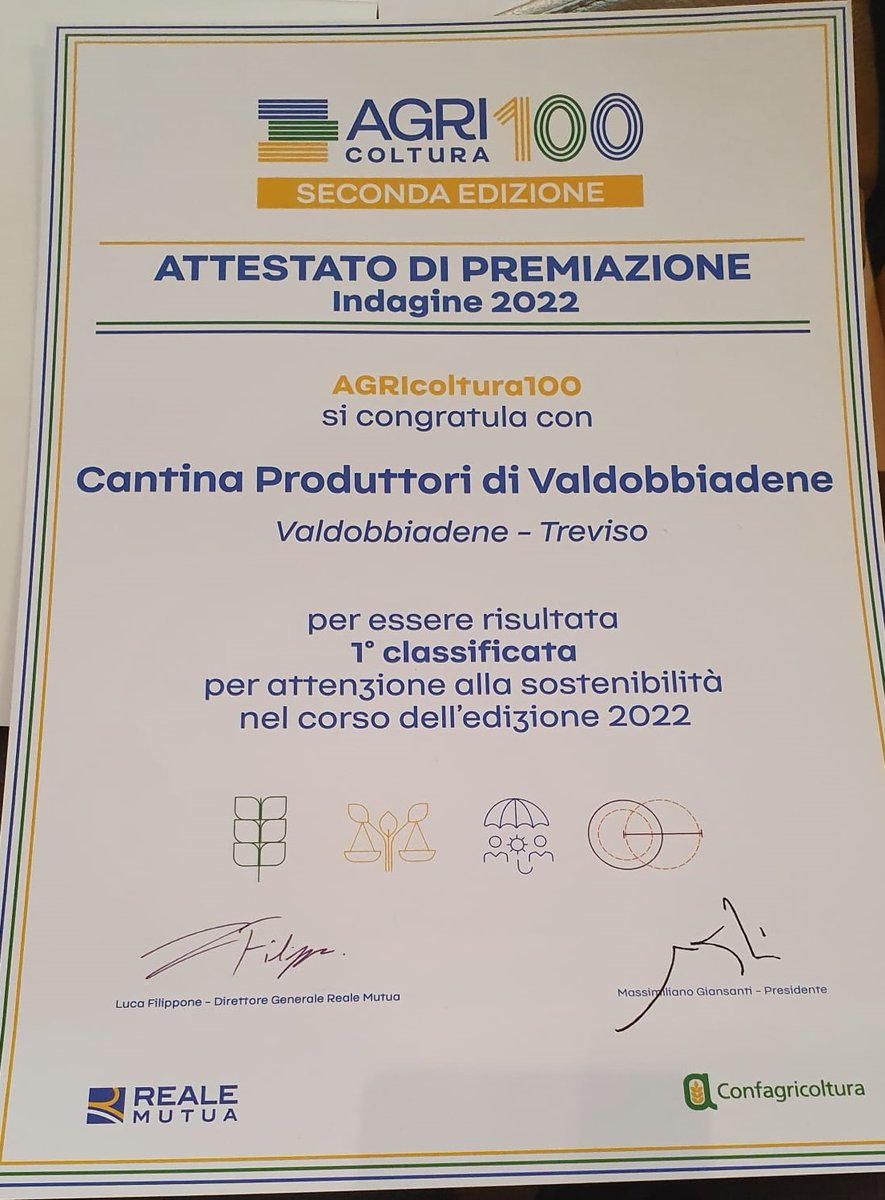É con grandissima soddisfazione che abbiamo ritirato il primo premio di Confagricoltura #Agri100, volto a promuovere il contributo dell’agricoltura alla crescita sostenibile e al rilancio del Paese. Qui tutti i dettagli della news bit.ly/3guKz0w