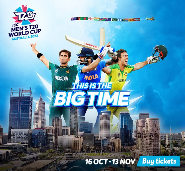 Tickets to the @T20WorldCup are on sale now! 🏏 Secure your seats at Perth Stadium to see some of the world's best players fight for the ultimate prize, during the Perth fixtures! Book your tickets now via the link below! 🎟️ destinationperth.com.au/events/icc-t20… #seeperth @WestAustralia