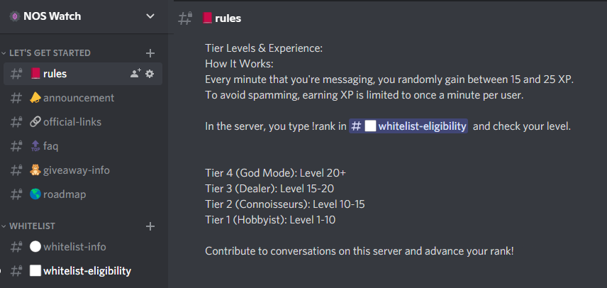NOS_watch's tweet photo. New Rules and Tiers updated on our Discord. Get your #Whitelist now!!

https://t.co/hZb4XjueNl https://t.co/SQeYRqfAMF