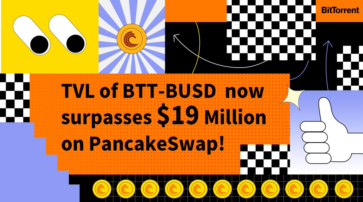 BitTorrent (@bittorrent) on Twitter photo 🔥TVL of $BTT- $BUSD surpasses $19 Million on @Pancakeswap!🔥
📈With low slippage and great depth of liquidity, trade now at <a href="/PancakeSwap/">PancakeSwap</a> here: pancakeswap.finance/info/token/0x3…
#BitTorrent #BTT #BSC #PancakeSwap 🔥TVL of $BTT- $BUSD surpasses $19 Million on @Pancakeswap!🔥
📈With low slippage and great depth of liquidity, trade now at <a href="/PancakeSwap/">PancakeSwap</a> here: pancakeswap.finance/info/token/0x3…
#BitTorrent #BTT #BSC #PancakeSwap