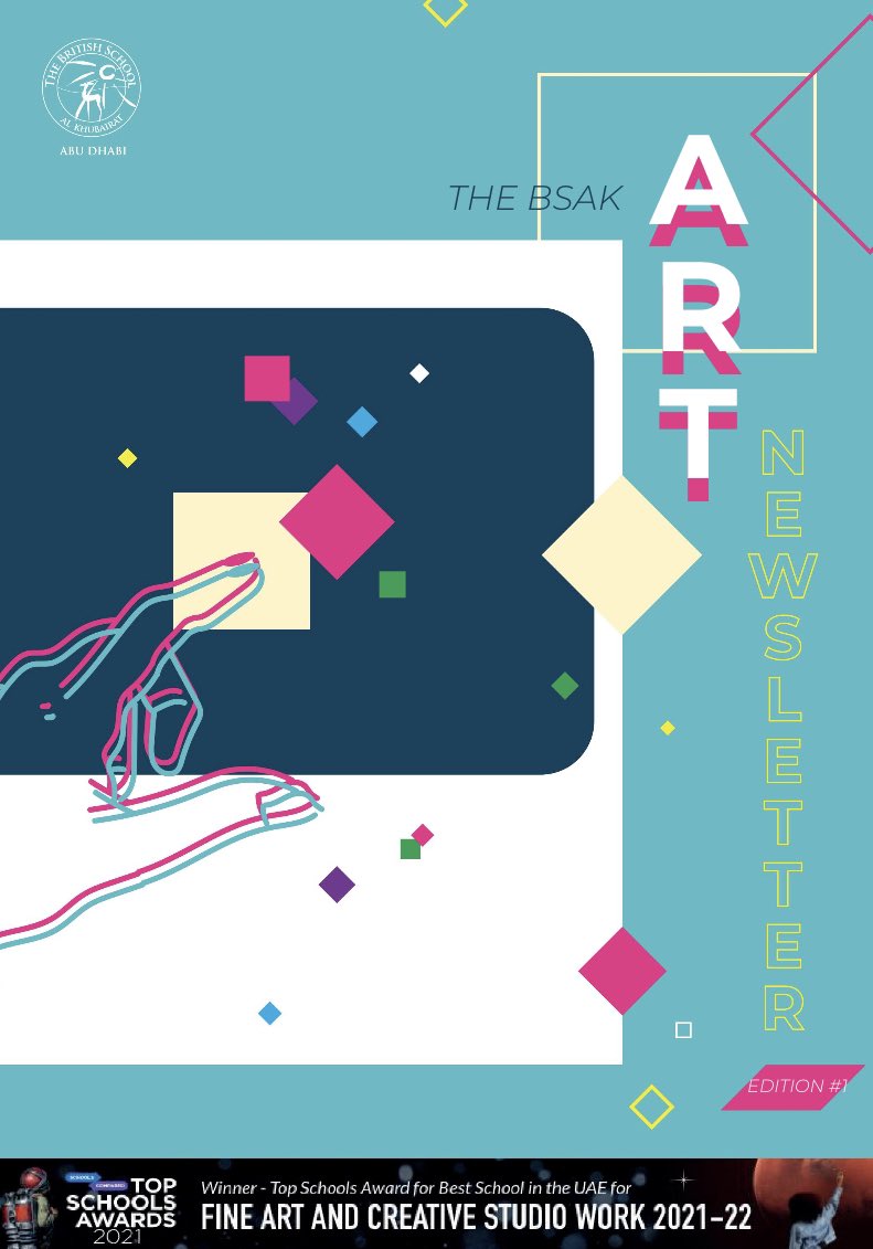 Our Art Ambassadors have been busy. A fabulous group collaboration to design and create this 100% student led all new Art Newsletter. 
bit.ly/3rUDjjW 

Well done Frankie, Iva, Fatima, Andy, Kathryn and Lara. Looking forward to the Spring Edition! <a href="/BSAKart/">BSAK Art</a> <a href="/BSAKAbuDhabi/">BSAK Abu Dhabi</a>