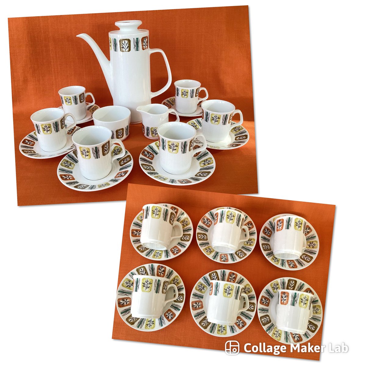 EtsyStuck1970s's tweet photo. Fabulous Finds Part 2 🤩
I found this lovely #MeakinRiverside #coffeeset recently. It’s one of the more unusual #studioMeakin designs and one I’ve not come across before.
The coffee set is complete, in lovely condition and is listed in my Etsy shop right now 🧡
#1960smeakin https://t.co/X1umG2It7Q