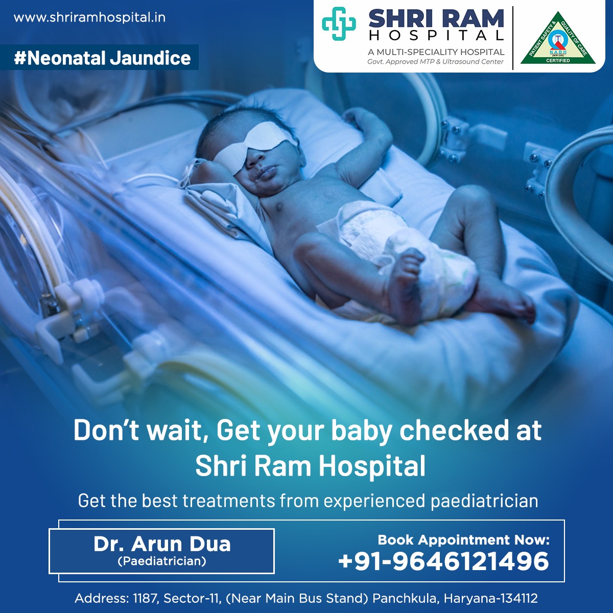 Don't wait, Get your baby checked at 𝐒𝐡𝐫𝐢 𝐑𝐚𝐦 𝐇𝐨𝐬𝐩𝐢𝐭𝐚𝐥. 

Get the Best treatments from an experienced #pediatrician  𝗗𝗿 𝗔𝗿𝘂𝗻 𝗗𝘂𝗮 at 9646121496

#Neonataljaundice #jaundice #Childspecialist #BestChildspecialist #ExpertChildspecialist #ShriRamHospital