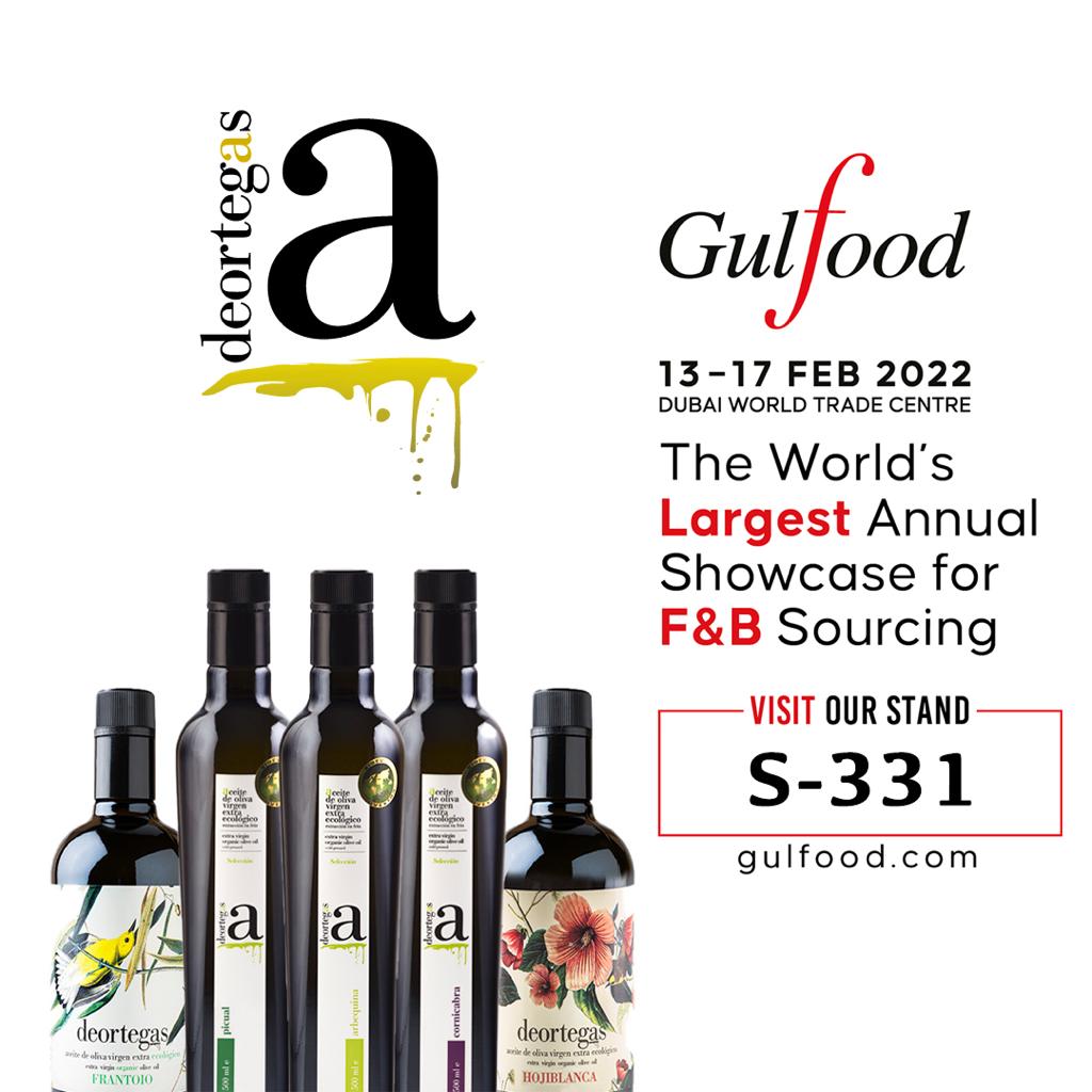¡Almazara Deortegas en Gulfood 2022! 
Vamos a estar presentes en una de las ferias alimentarias y de bebidas más grandes del mundo. Del 13 al 17 de febrero visítanos en el Stand S-331, hall World Food.
¡Os esperamos!