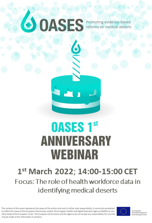 oases_project's tweet photo. SAVE THE DATE! Join us on the 1st of March 2022! Details are coming soon: https://t.co/c1NwSfKswI
@Agenas_Salute @UnivBabesBolyai #medicaldeserts #OASES_Project @EU_Health @INHWE_Network
#hwf #healthsystems https://t.co/cVJzgpewJr