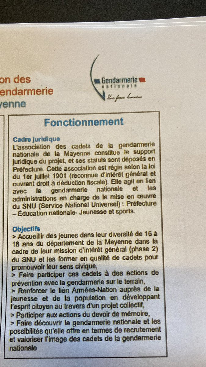 Une belle cérémonie de lancement des cadets de la gendarmerie nationale <a href="/Gendarmerie/">Gendarmerie nationale</a> 
Dans le cadre du #SNU Service National Universel et de la #MIG Mission d’intérêt général, 15 jeunes seront en immersion au sein de <a href="/Gendarmerie_053/">Gendarmerie de la Mayenne</a> <a href="/Prefet53/">Préfète de la Mayenne</a> <a href="/AMF_53/">AMF 53</a>