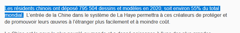 Officiel : 🇨🇳la Chine rejoint le système de La Haye des dépôts de modèles par la voie internationale. Une statistique résume l'impact de cette adhésion 👇.
wipo.int/pressroom/fr/a…