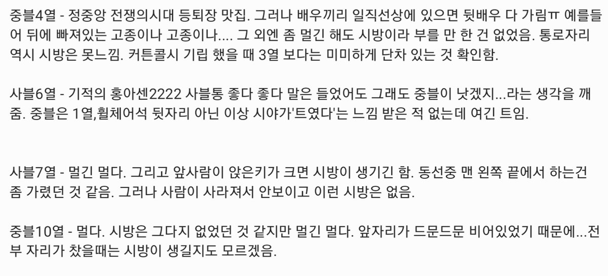 Leeif_'s tweet photo. 홍아센 곤투 앉아본 자리 시야 정리
✔앉은키 중간-큰편
✔무대 중앙부근 시야 확보가 가장 중요

자리 고민하시는 분들에게 조금이나마 도움이 되길 바랍니다🥲 https://t.co/lkQW6YwL5O