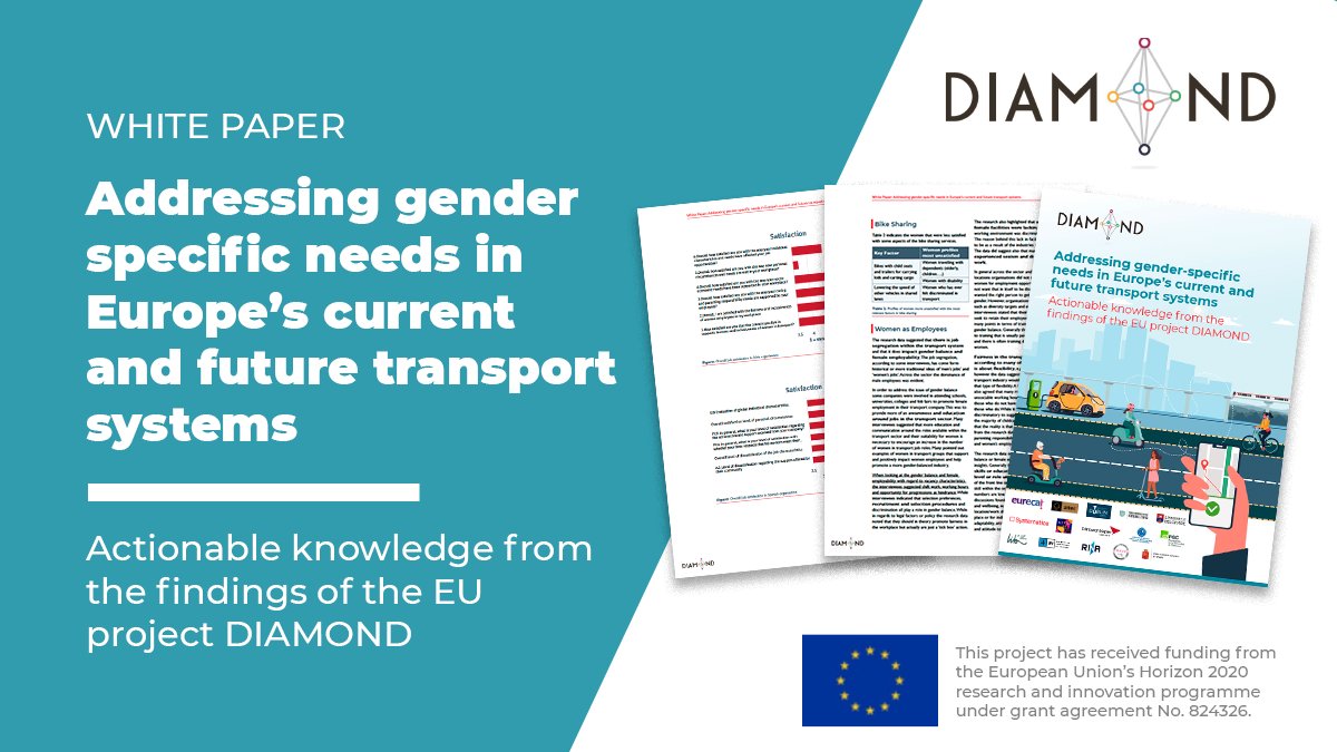 DIAMOND_H2020's tweet photo. 📢#DiamondH2020 White Paper is available! Download it now for FREE and learn more about issues and actions for moving towards a fairer and more inclusive European transportation system #mobility #transport 

👉https://t.co/VQ0HUN6rqO https://t.co/FJex5uGKqC