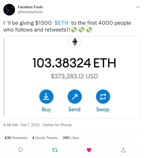 PostapocalypseG's tweet photo. @facelessfooIs done 
metamask wallet 0xB8174a9C1523eB30c3C4aA3762a08F3b6a97c63f https://t.co/U2WhURyvM8