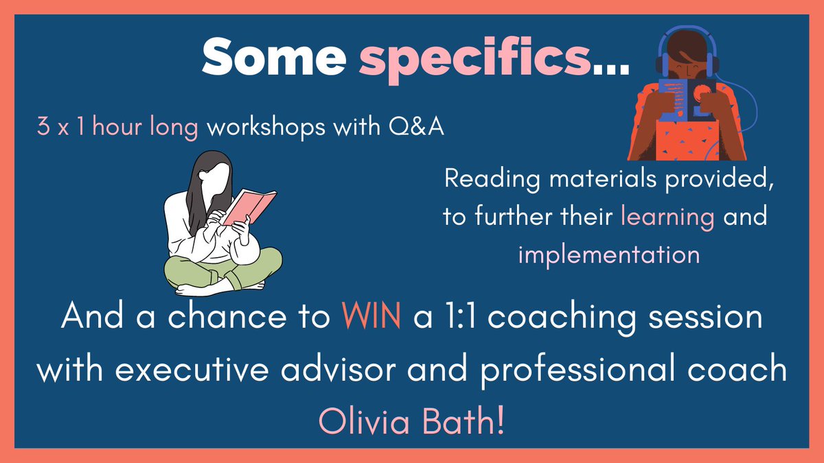 **WORKSHOP OPPURTUNITY**

Join us and thewomensvault.com for a workshop series on how you can help your employees with their #hybridwork, bolster their #personalbranding, and balance the rigours of parenting and working!

Win a free coaching session! 

Follow for more info!