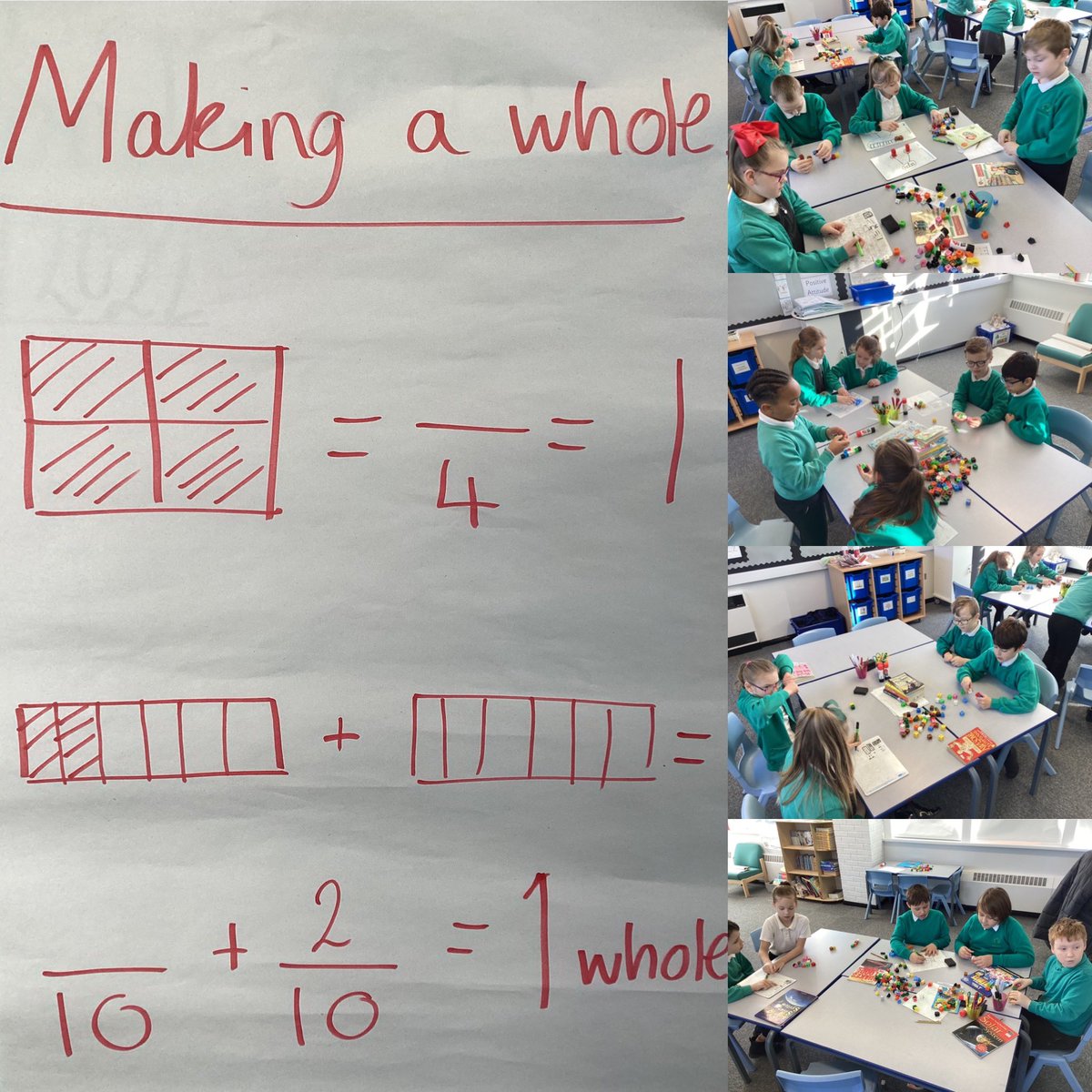 budeparkprimary's tweet image. 3/4LC have started the day using practical equipment to explain how we make a whole in their fractions work. Great work so far everyone. Well done! #maths #fractions #practicalwork #teambude @budeparkprimary @HumberEdTrust