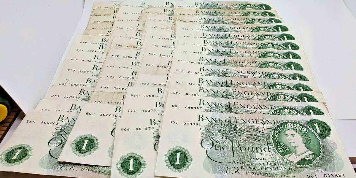 Old Bank of England One Pound £1 notes X 50 circulated LK O’BRIEN

#VintageNotes #VintageCurrency #bankofengland #lkobrien #onepoundnote 

ebay.co.uk/itm/2751526910…